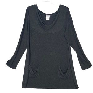 Soft Surroundings Dynamic Drape Tunic Top Longer Length Gray Women’s Size 2X